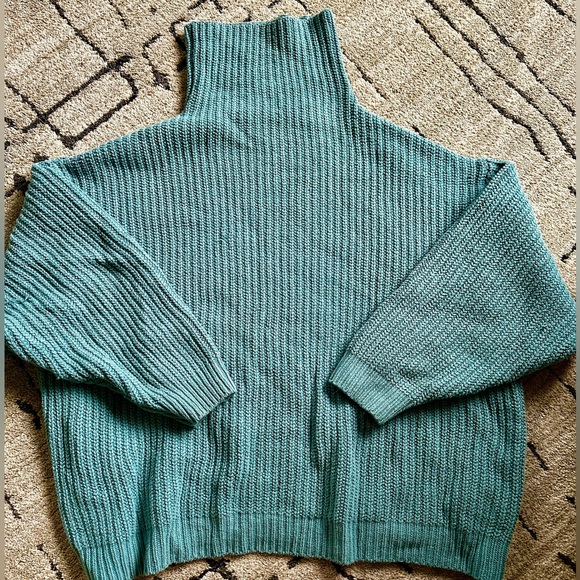 Free People Swim Too Deep Blue Sweater - Picture 1 of 3